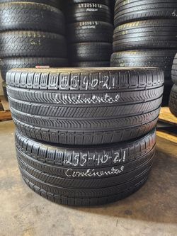 255 40R 21 CONTINENTAL CROSS CONTACT TIRES 2554021 USED TIRES (PAIR) MOUNT BALANCE INCLUDED