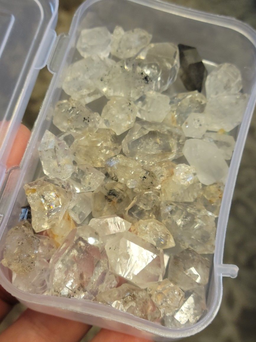 2pcs. 50ctw Total Herkimer Diamond Crystal
