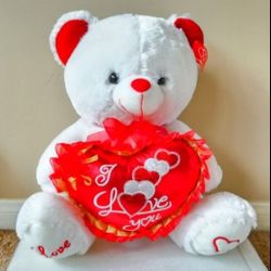  Valentine's Day Teddy Bear W/ Voice "I Love You" ❤️ Pillow 18" Soft