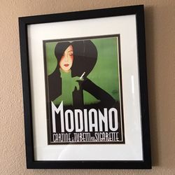 Art Deco Italian Ad Framed Print: Modiano Sigarette