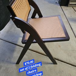Set Of 2 Wooden Folding Chairs