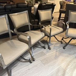 Upholstered Chairs with Arms - Metal Frame-4 Unit