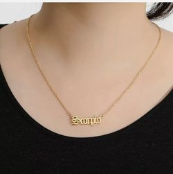 12 Constellation Gold Plated Necklace Choker