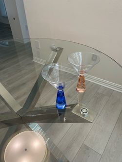 Colored Stem Martini Glasses Set of 2