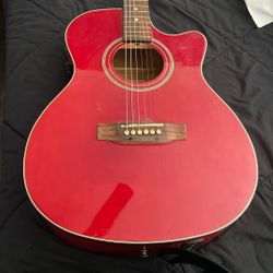 Red Ashland Acoustic Guitar