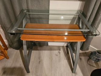 Desk Table Glass and Wood