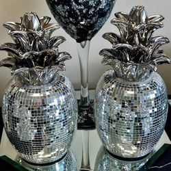 Gorgeous Mirrored Pineapples 12” NEW $35/each