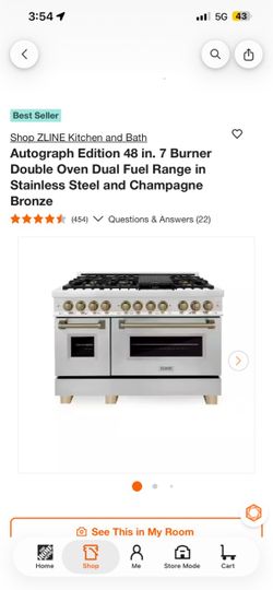 Brand New 48” ZLINE Gas Stove -Still in Crate!