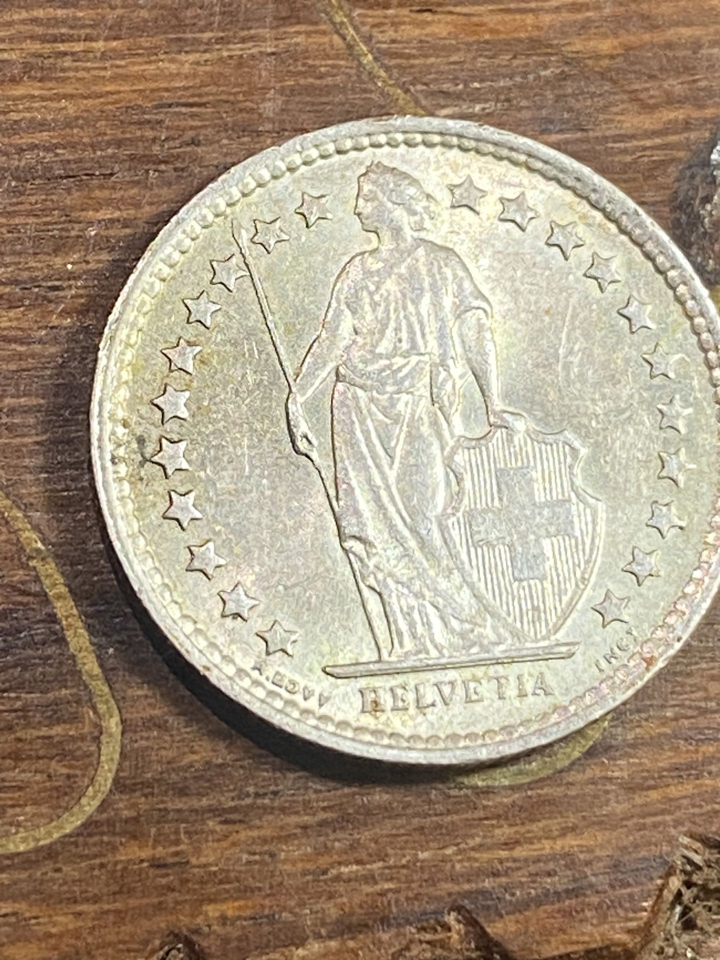 1963 BSWITZERLAND - SILVER 2 Francs Coin HELVETIA Symbolizes SWISS Nation i82299