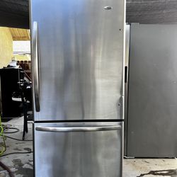 🧊🍦🥶Very nice Amana Stainless Refrigerator ❄️🧊🥶