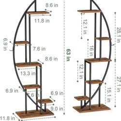 🥨Plant Stand Indoor with Grow Lights, 6 Tiered Tall Plant Shelf, 63" Metal Plant Stand for Indoor Plants Multiple, Half-Moon Plant Rack Display Shelf