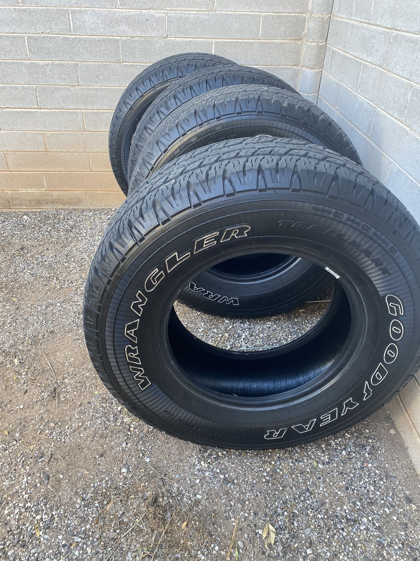 $65, Four (4) Cuatro Used Goodyear Wrangler Tires