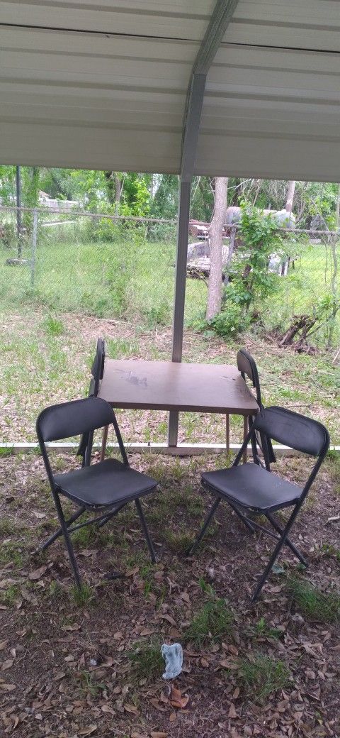 Folding Table And Chairs LOOK 👀 $50