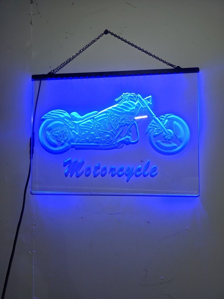 Light Up Motorcycle Sign