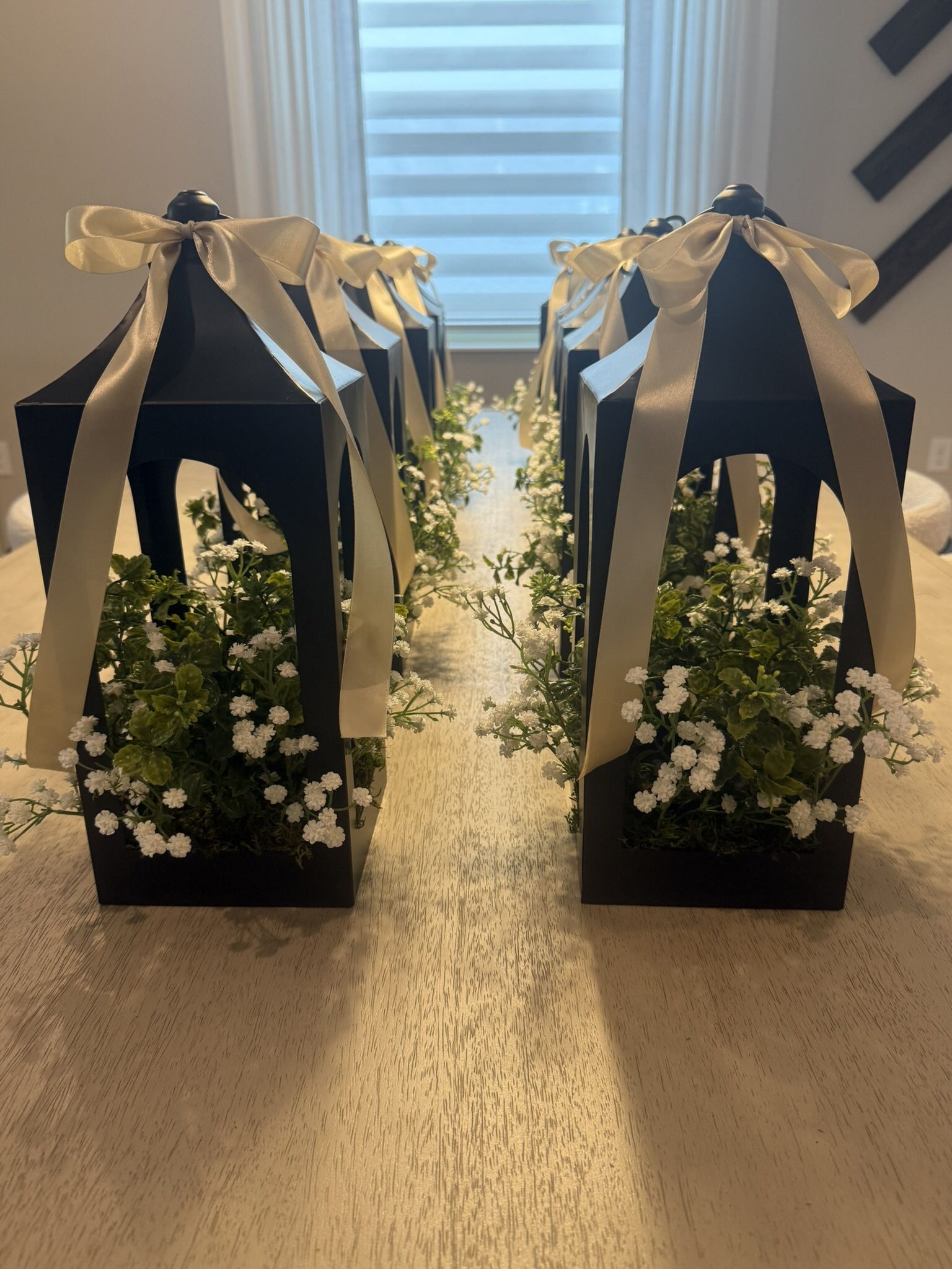 (10) Decorated Black Lanterns for Weddings or Special Events. Battery-operated candles NOT included!