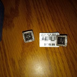 Beautiful Black And White Diamond Earrings