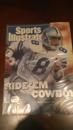 Troy Aikman Dallas Cowboys Football SIGNED Sports Illustrated 2/8/93 MINT COA!