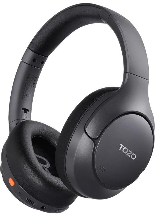 TOZO HT3 Hybrid Noise Cancelling Headphones, 90H Playtime Wireless Over Ear Bluetooth Headset, Spatial Audio AI Chat with 5 Mics, Supports Dual Connec