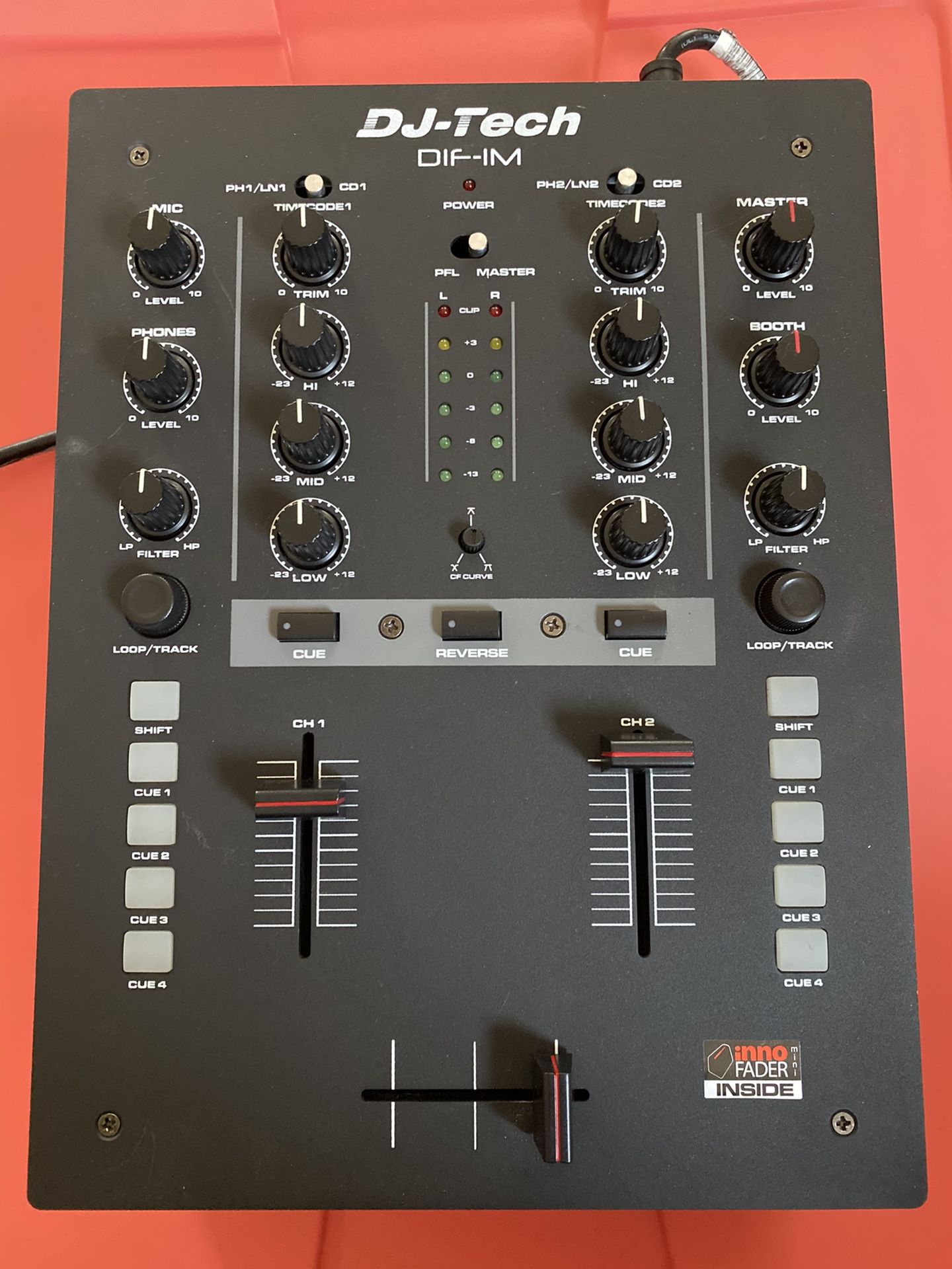 DJ Tech DIF-1M 2-Channel DJ Mixer with innoFADER and MIDI