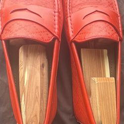 Gucci’s Diamanté Red Leather Driver Shoes  10 US