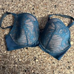 Soma blue green teal Floral Lace Underwire Bra 36DDD no brand or size tag 