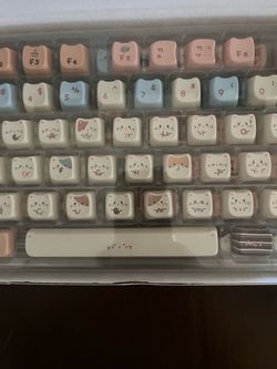 142 Keys Cute Keycaps Sea Salt Cat