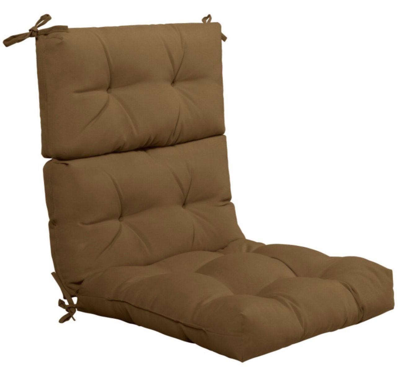 22 × 44 Inch Tufted Outdoor Patio Chair 2. Seating Pad-Brown