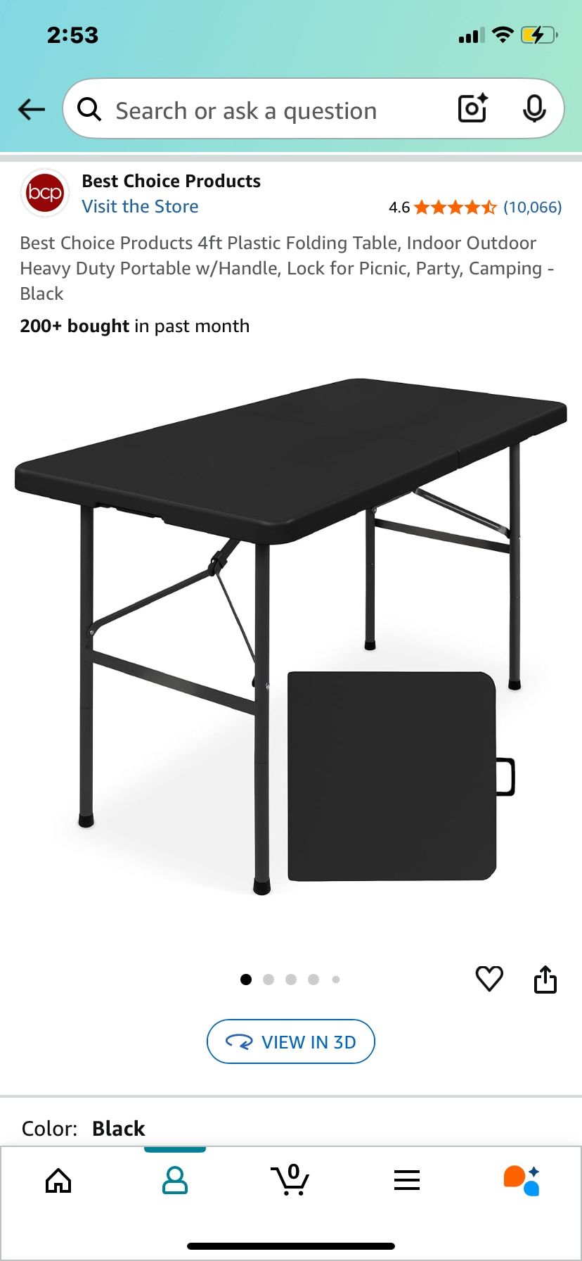 4’ Folding Table