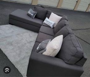 L- Shaped couch charcoal gray