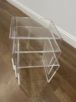 Vintage Lucite / Acrylic Waterfall Nesting Tables – 3 Piece Set