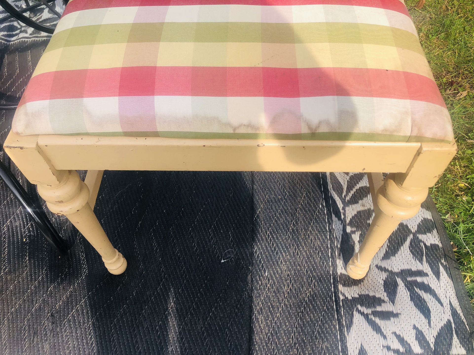 Vintage Vanity Stool 21 inches Wide 13 Deep 16 Tall