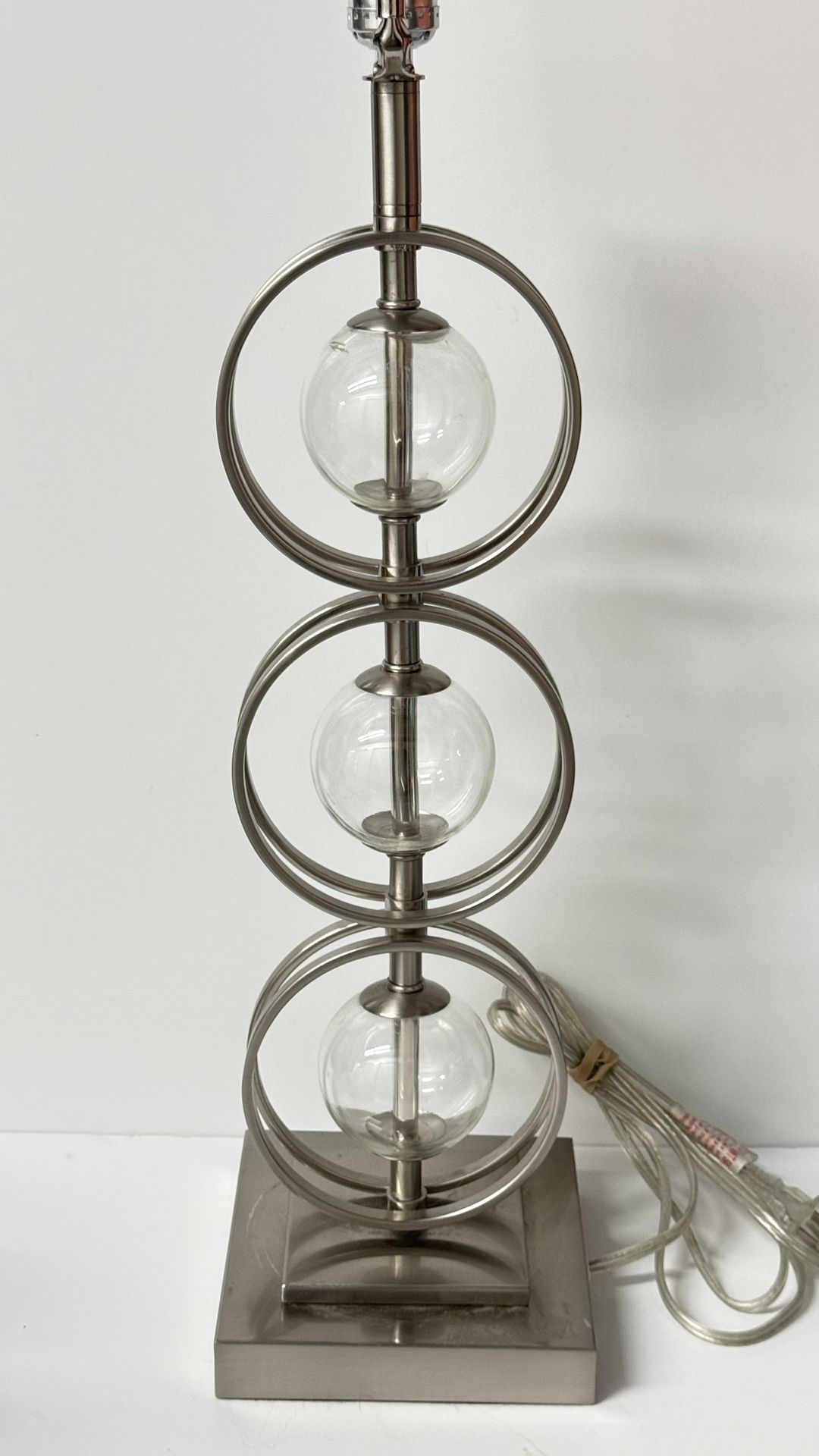 Retro Modern Chrome and Glass Globes Table Lamp