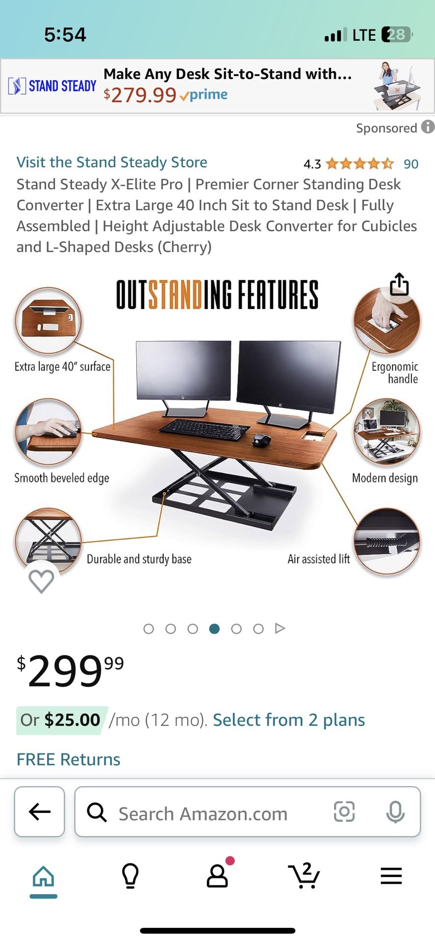 Stand Steady X-Elite Pro | Premier Corner Standing Desk Converte