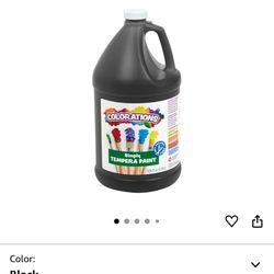 Colorations Paraben-Free Tempera Paint for Kids - 1 Gallon, Vibrant Black. Non-Toxic and Made in The USA