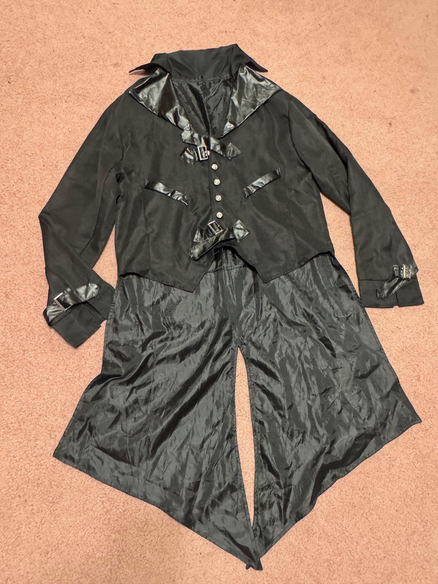 New large black jacket coat suit tails Victorian Rennisance Bridgerton costume