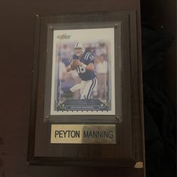 Peyton Manning Card With Wooden Frame