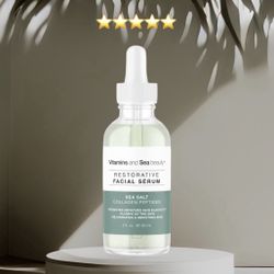 NEW Vitamins & Sea Beauty Restorative Facial Serum Sea Salt & Collagen Peptides