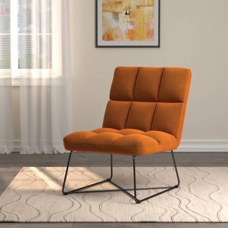 Bold Orange Velvet Accent Chair! Lowest Prices Ever!