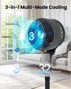 New 32 Speeds High Velocity Oscillating Pedestal Fan Quiet Floor Fan with Remote New in box FX-DC68R Stay Cool and Comfortable with Advanced 32-Speed