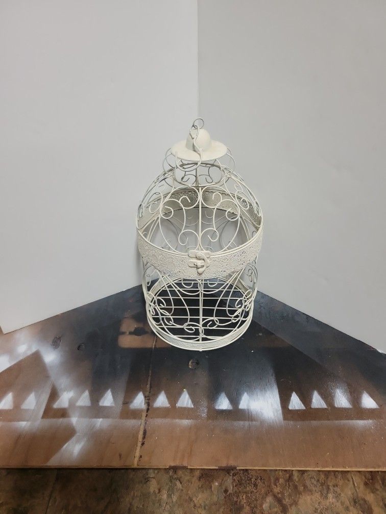 White Bird Cage Decoration * Brand New