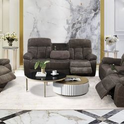💥FREE DELIVERY💥Brand New  3PC Reclining Sofa Loveseat Chair Set 