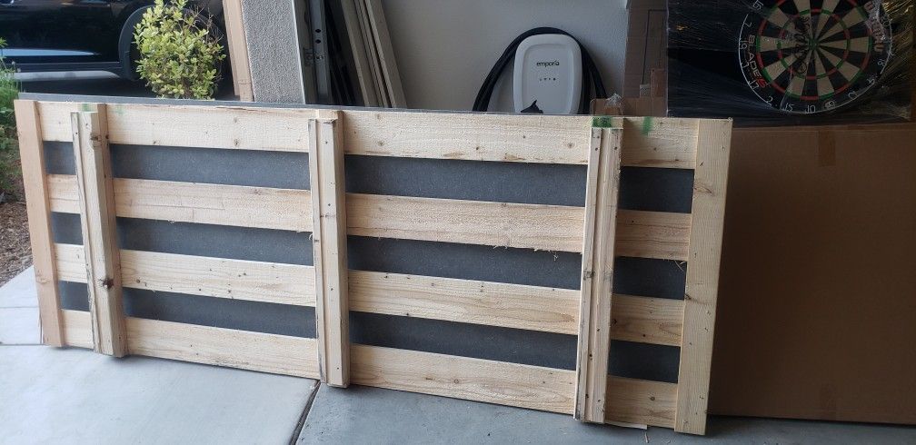 New Wood Pallet w Particle Board Approx 9' x 3'. Price Negotiable.