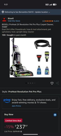 Bissell ProHeat 2X Revolution Pet Pro Plus Carpet Cleaner