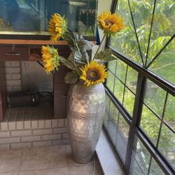 Sun Flowers With Big Pier 1 Vase