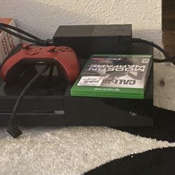 Xbox One With COD and Red Controller