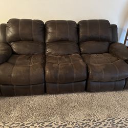 Leather Automatic Recliner Couch