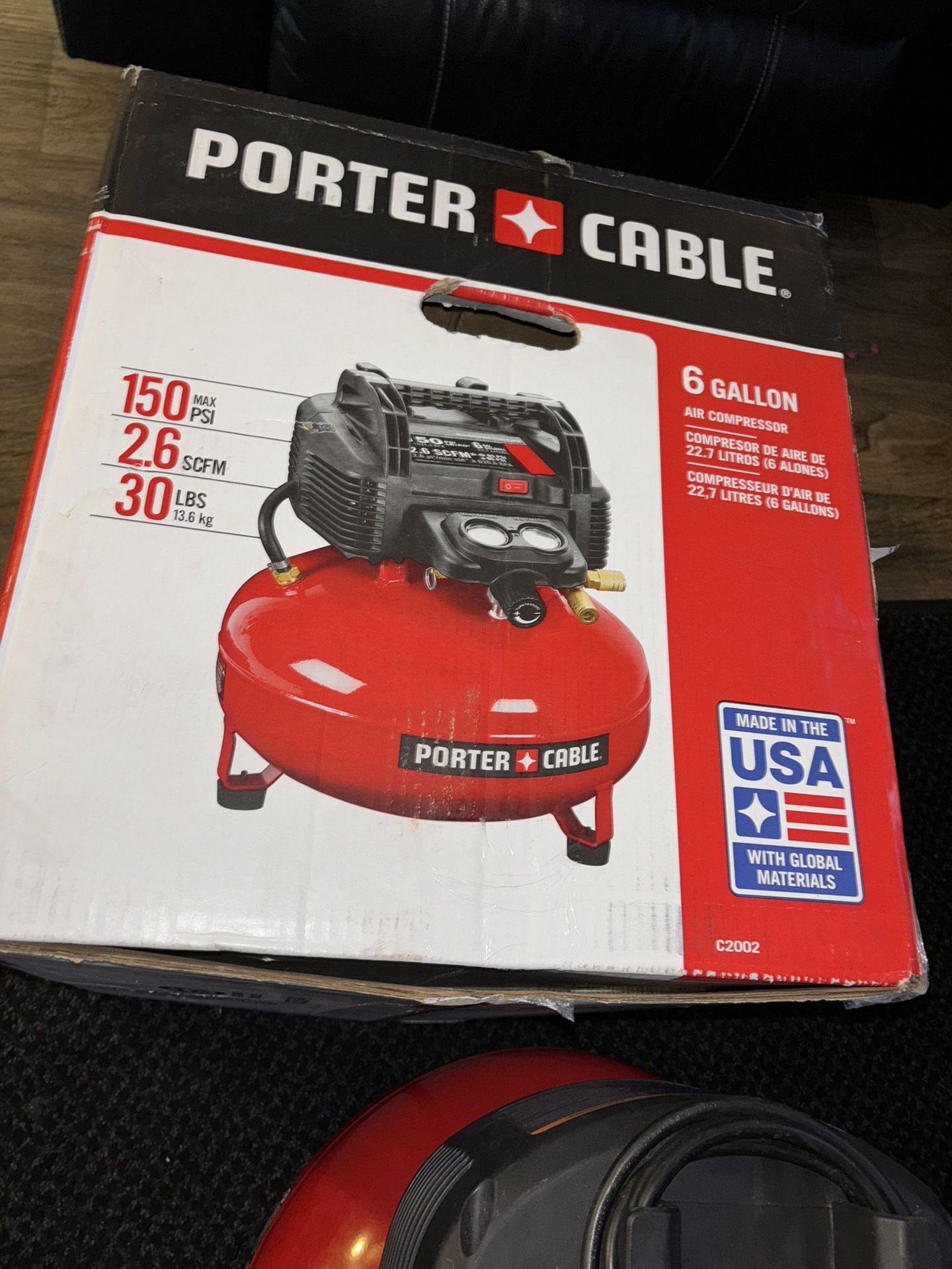 Porter Cable 150 Psi Max. 6 Gallon Electric Air Compressor 