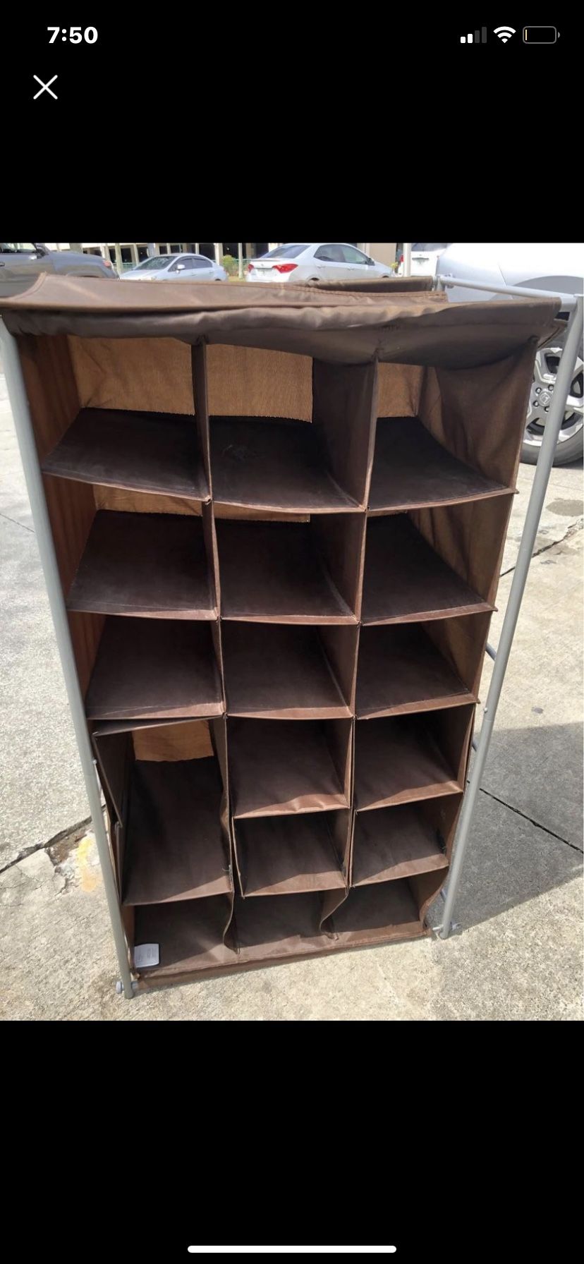 tall metal brown organizer shoe rack stand ect