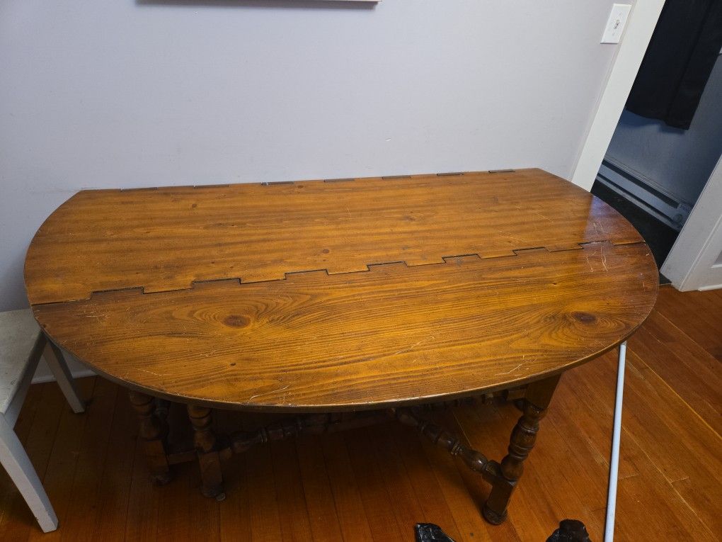 Double Hinged Circle Antique Table