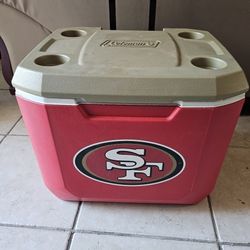 coleman San Francisco 49ers 60 quart wheeled cooler